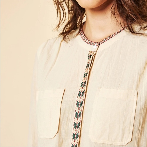 Marie Louise de Monterey Braid Blouse in Antique Embroidered Shirt Sz 10 NEW - Picture 12 of 15